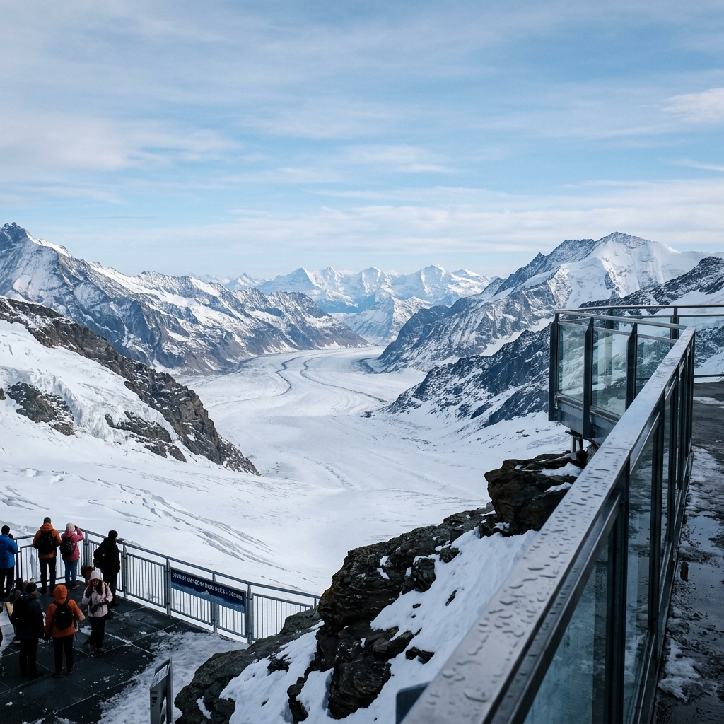 Jungfraujoch snowy peaks