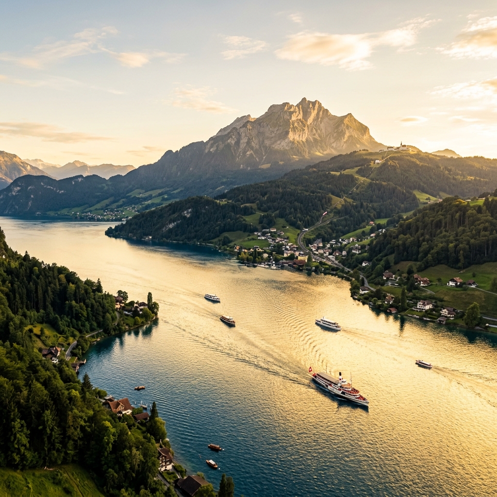 Mount Pilatus above Lake Lucerne